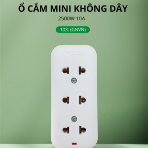 Ổ cắm Mini 3 lỗ không dây GONEO GNVN - 103