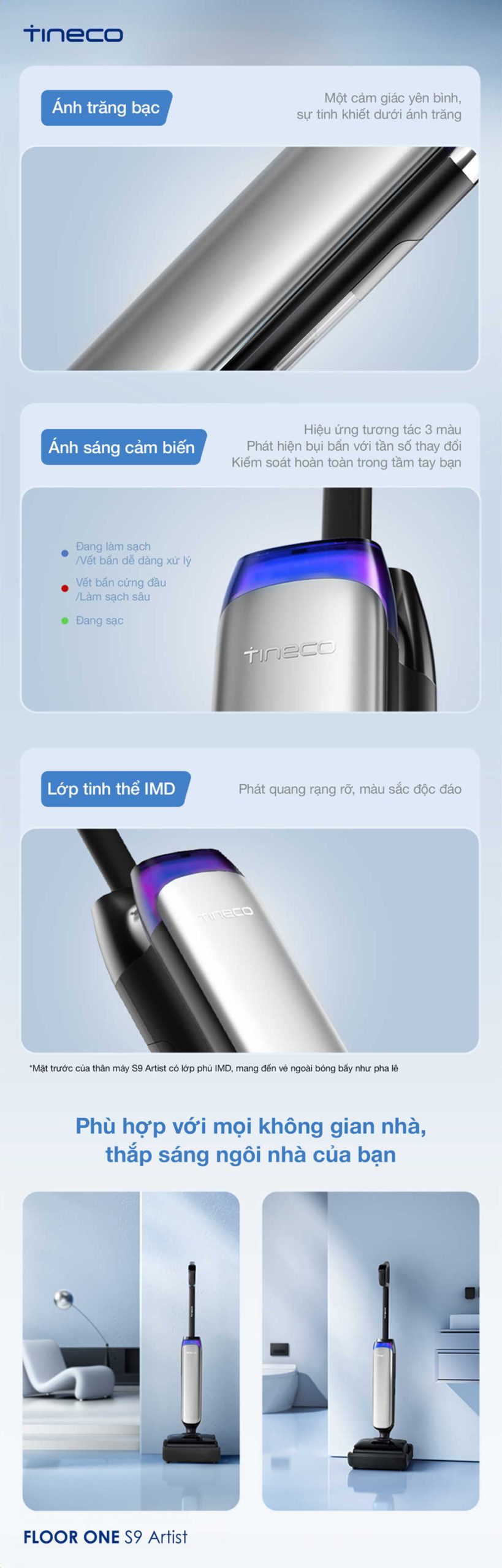 Máy hút bụi lau sàn khô ướt Tineco Floor One S9 Artist Steam Pro