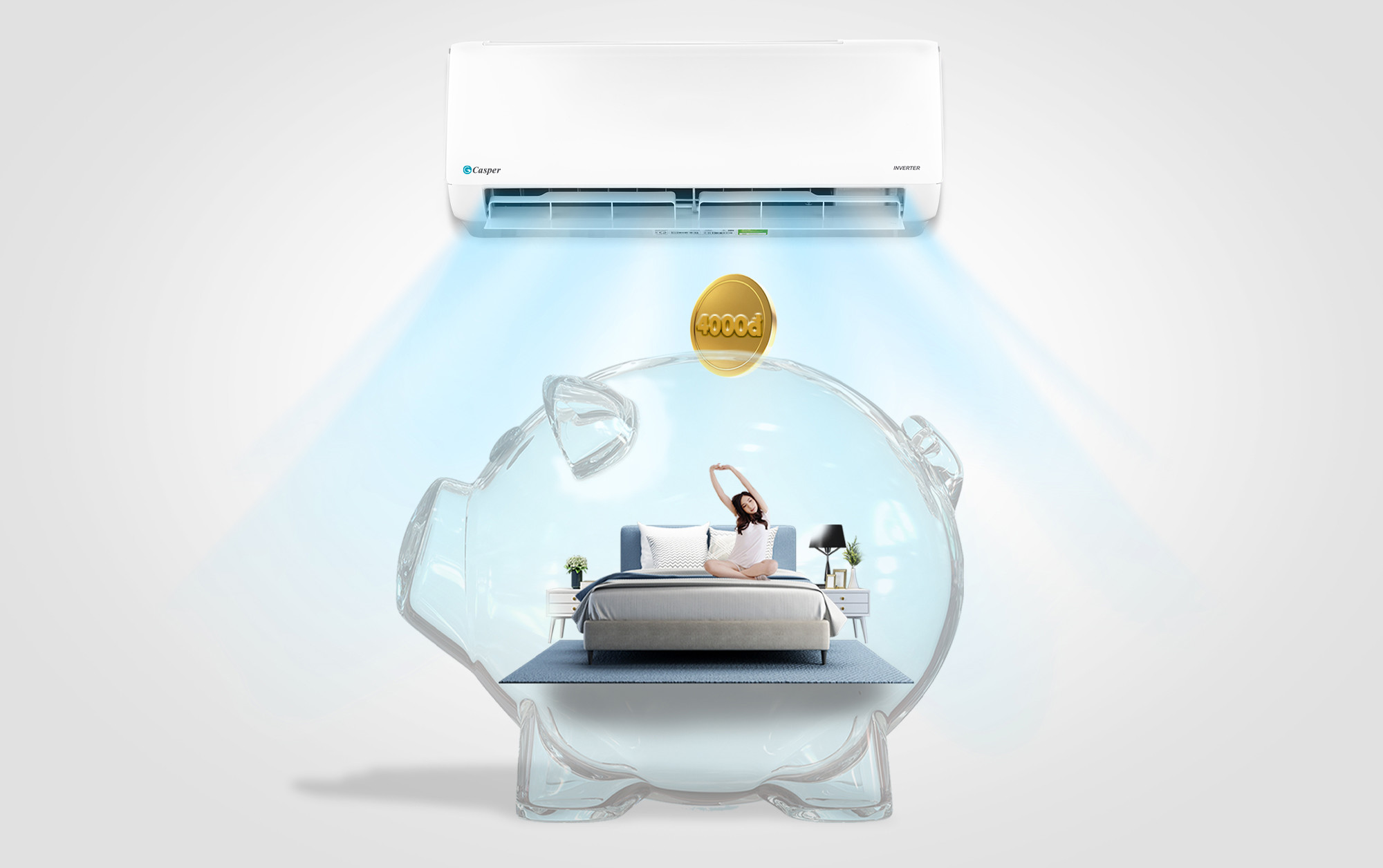 Điều hòa Casper 12000btu JC12IU36 - 1 chiều - Inverter
